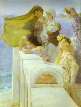 Sir Lawrence Alma-Tadema : At Aphrodite's Cradle